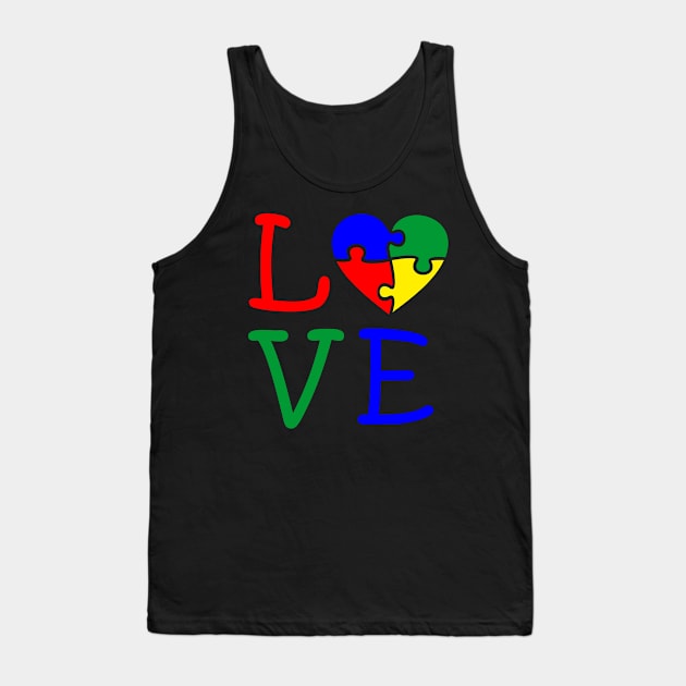 Autism Awareness - Love Tank Top by Peter the T-Shirt Dude